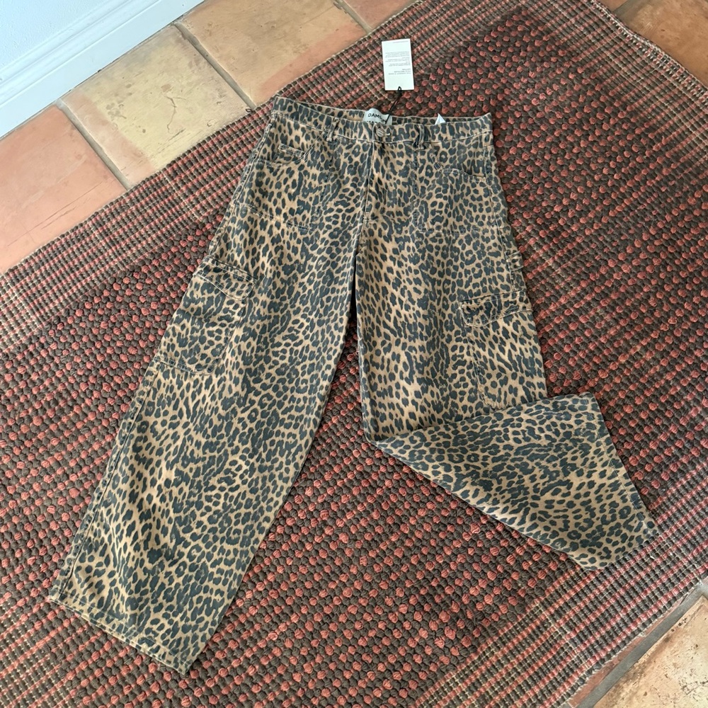 Damson Madder Cargo Jeans - Leopard